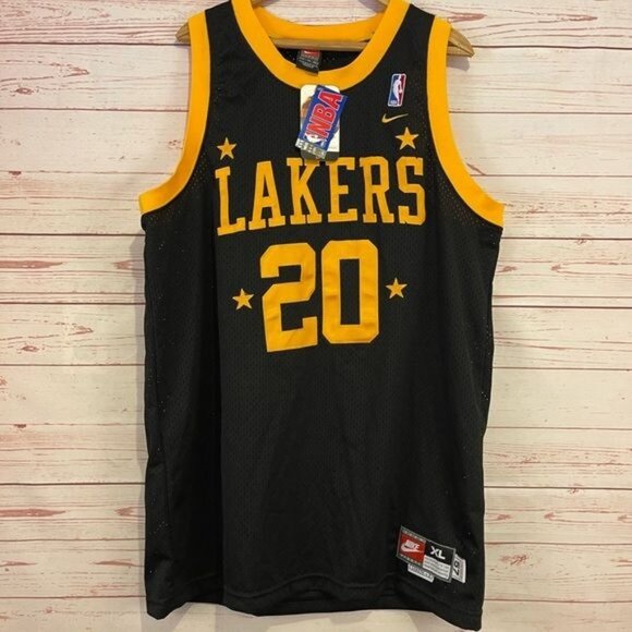 NWT Vintage GARY PAYTON Los Angeles Lakers Rewind 1957 Nike Jersey Black Sz XL